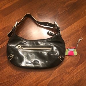 xoxo gently used condition faux leather in black.